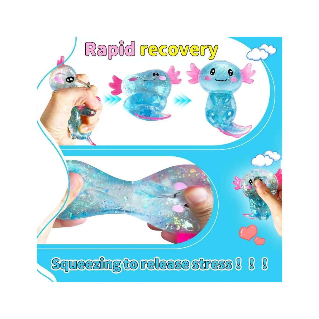 Squishies Fidget Stress Ball,Cute Squishies Axolotls Toy,Easter Basket Stuffers, Stress Ball Squeeze Toys for Stress Relief