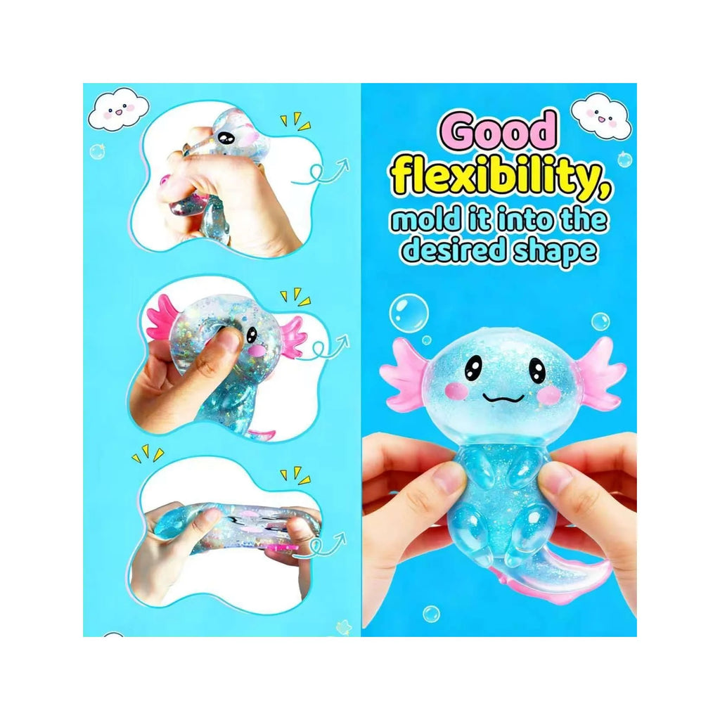 Squishies Fidget Stress Ball,Cute Squishies Axolotls Toy,Easter Basket Stuffers, Stress Ball Squeeze Toys for Stress Relief